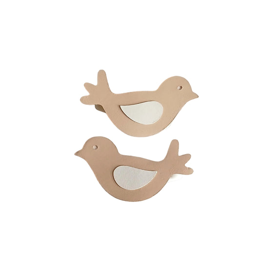 Petal Craft Beige Bird Clips