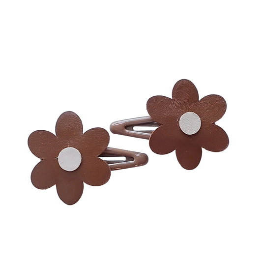 Petal Craft Brown/Beige Meadow Flower Clips