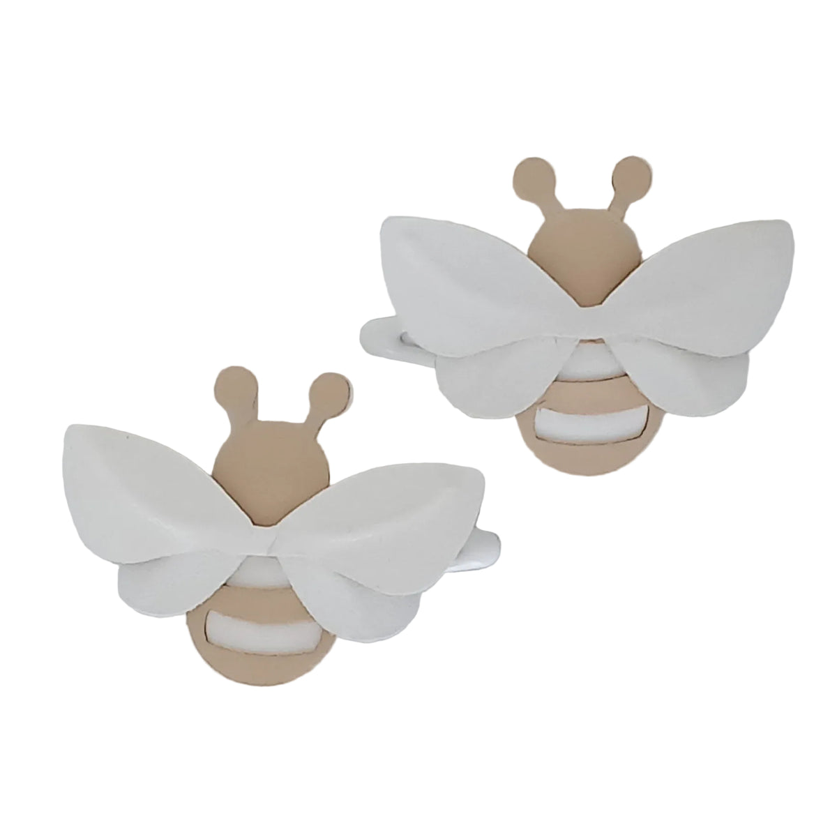Petal Craft Beige Bee Clips