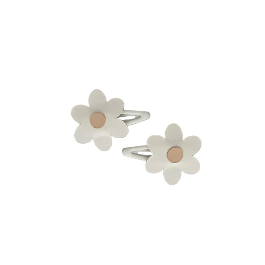 Petal Craft White/Beige Meadow Flower Clips