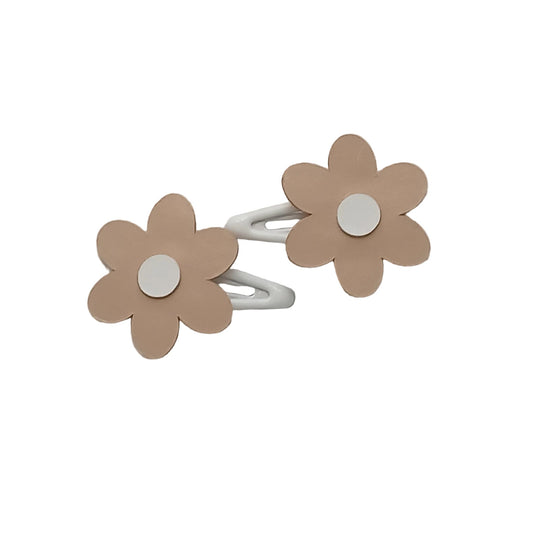 Petal Craft Beige/White Meadow Flower Clips