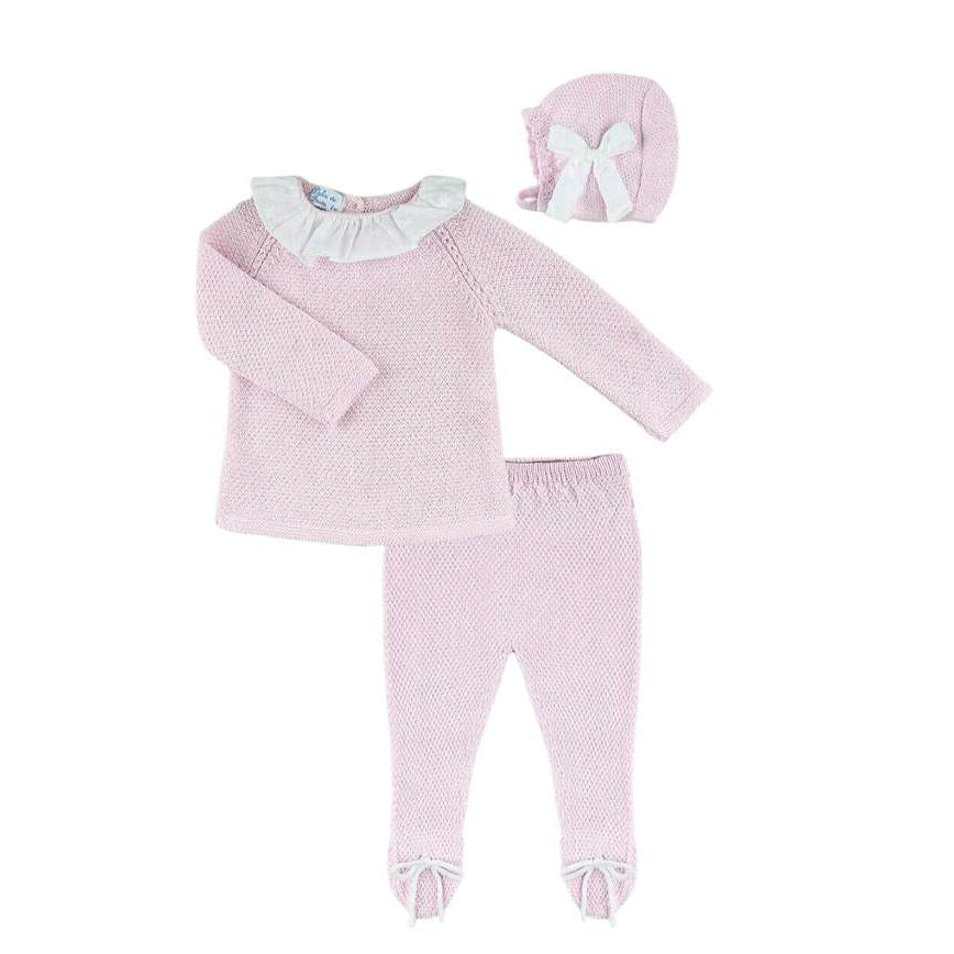 Dulce De Fresa Pink & White Knit Set