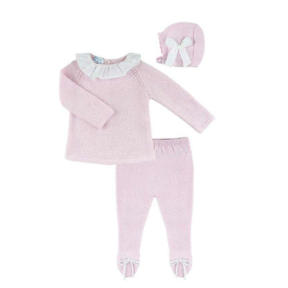Dulce De Fresa Pink & White Knit Set