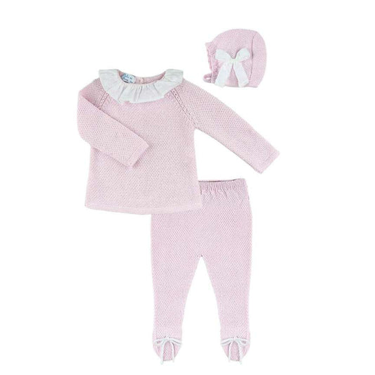 Dulce De Fresa Pink & White Knit Set