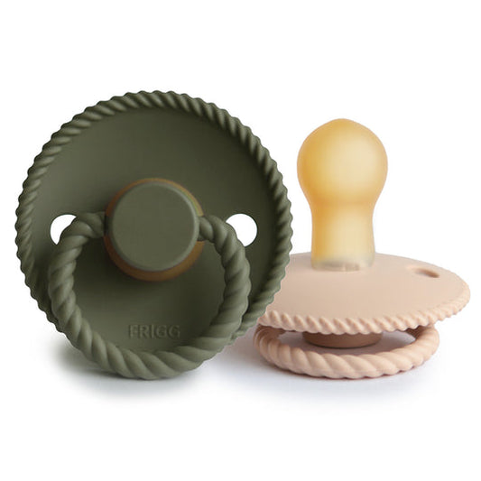FRIGG Pacifiers 2pk Croissant/Olive Rope LATEX