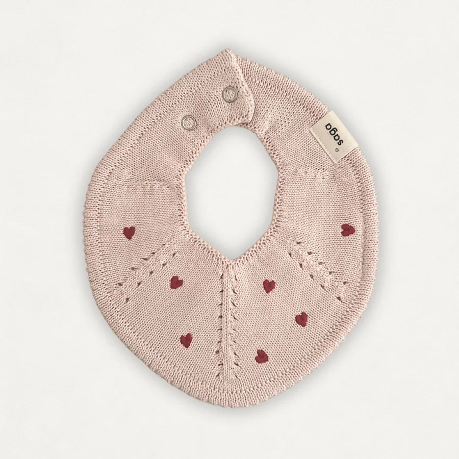 Saga Organic Knitted Bib - Embroidered