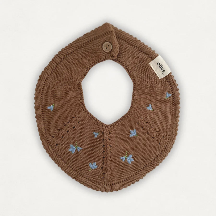 Saga Organic Knitted Bib - Embroidered