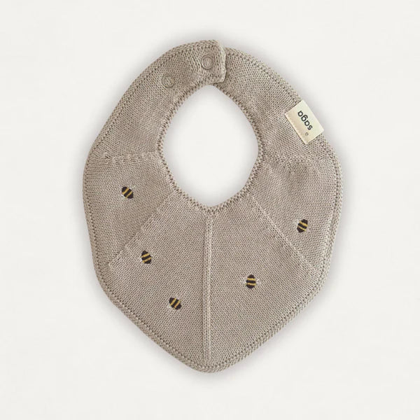 Saga Organic Knitted Bib - Embroidered