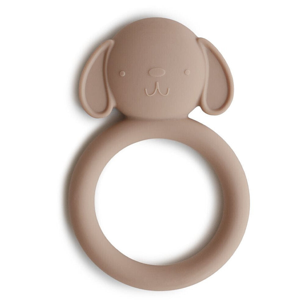 Mushie Teether Dog - Natural