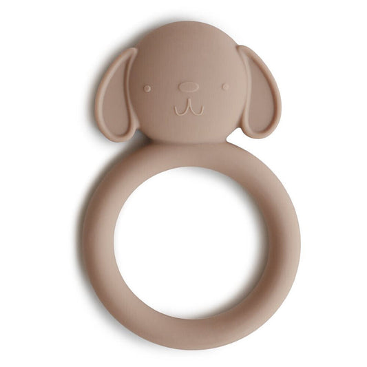 Mushie Teether Dog - Natural
