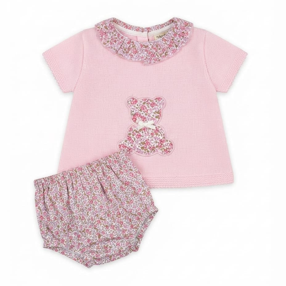Maria's Pink Floral Bear Set Size 18m