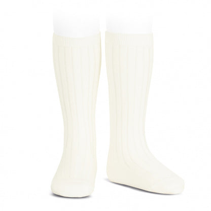 Condor Knee High Ribbed Socks Cream