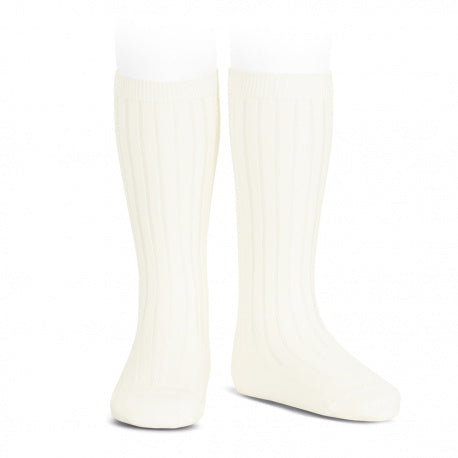Condor Knee High Ribbed Socks Cream