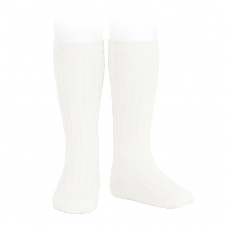 Condor Knee High Ribbed Socks Natural
