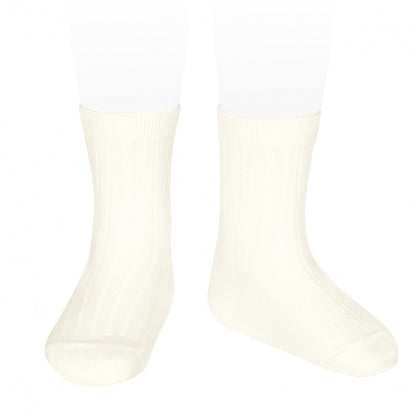 Condor Short Ribbed Socks Cream