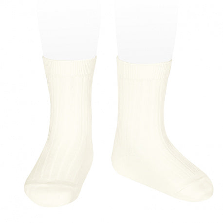 Condor Short Ribbed Socks Cream