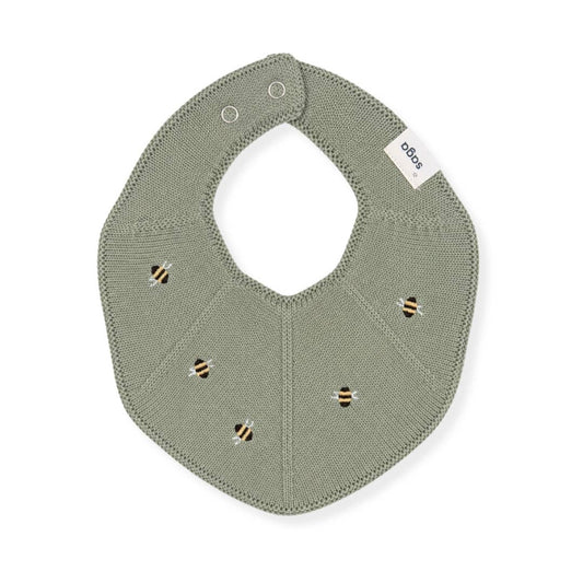 Saga Organic Knitted Bib - Embroidered