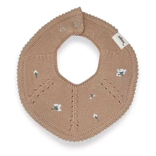 Saga Organic Knitted Bib - Embroidered