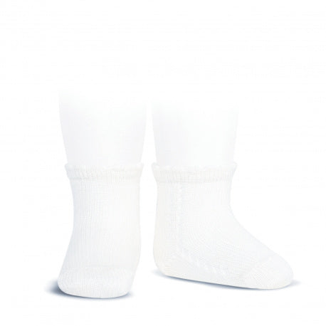 Condor Short Side Openwork Socks White