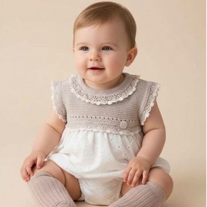 Prim Baby Bubble Romper White/Beige 3m
