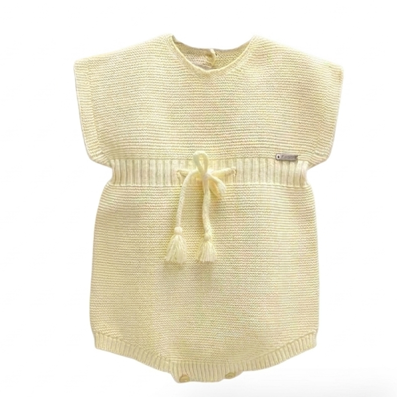 Condor Butter Yellow Knit Romper 3-6m