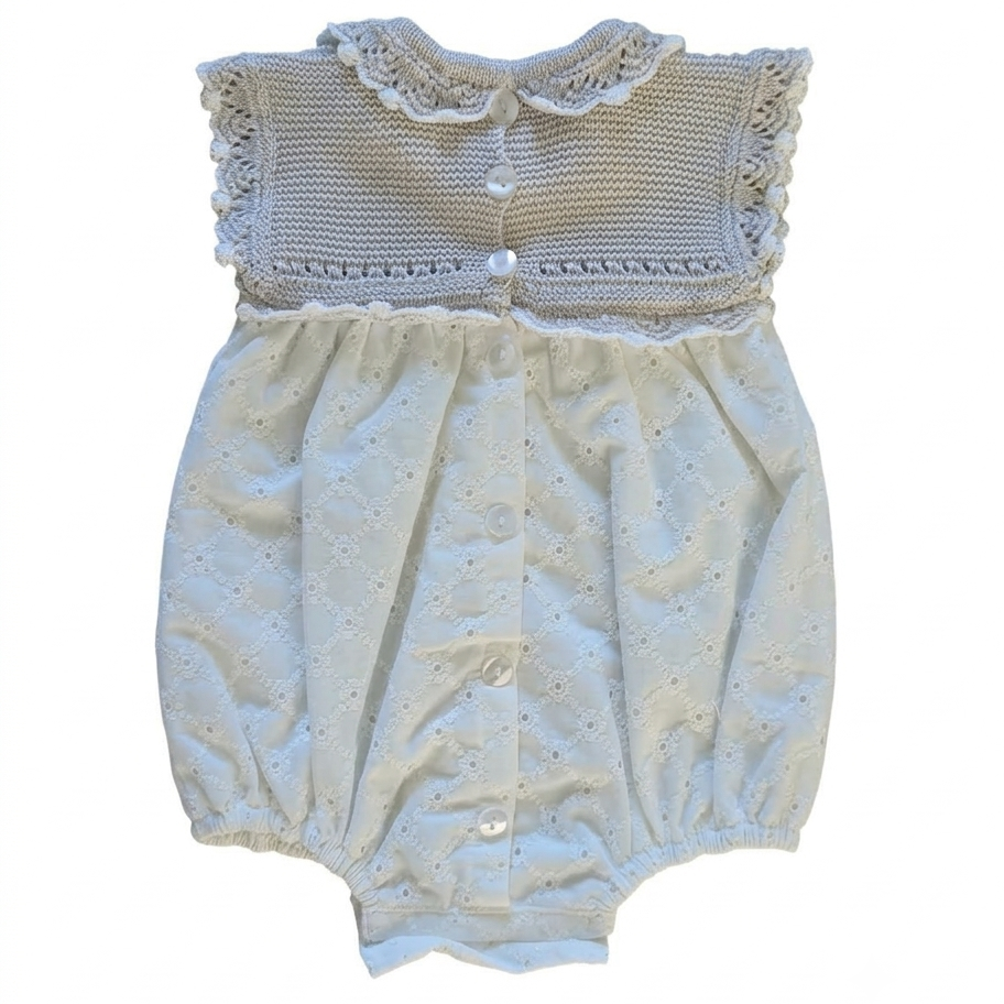 Prim Baby Bubble Romper White/Beige 3m