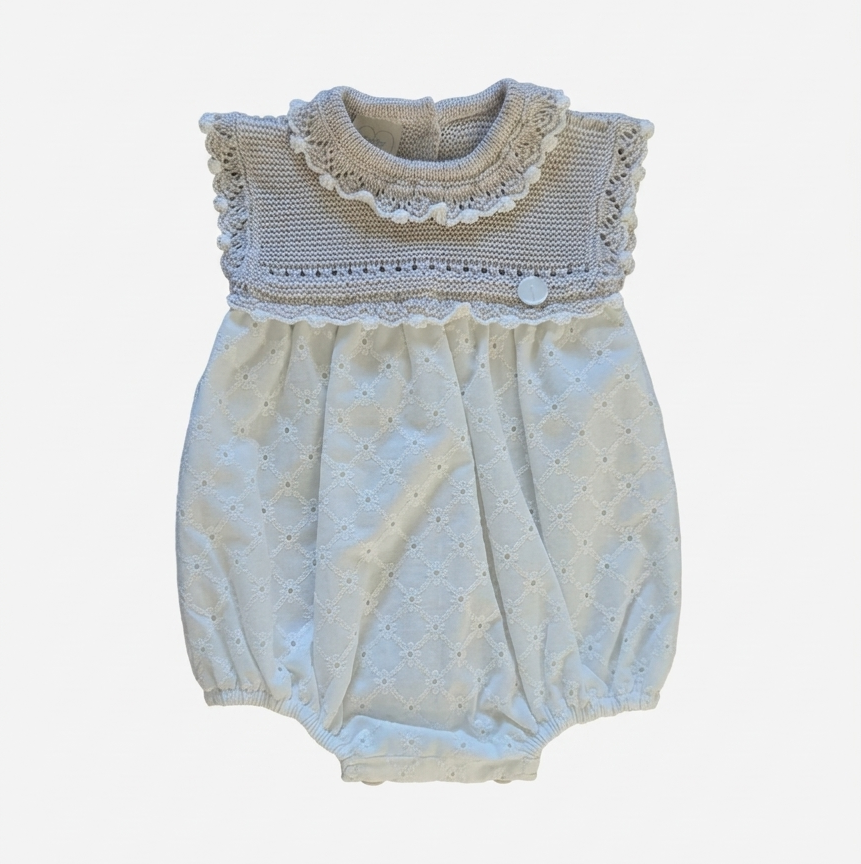 Prim Baby Bubble Romper White/Beige 3m