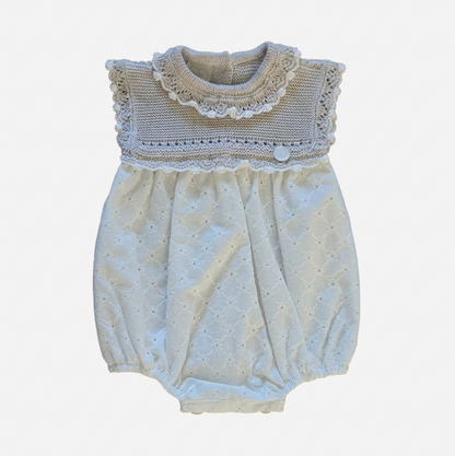 Prim Baby Bubble Romper White/Beige 3m