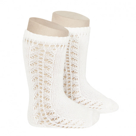 Condor Warm Side Openwork Knee High Socks Natural