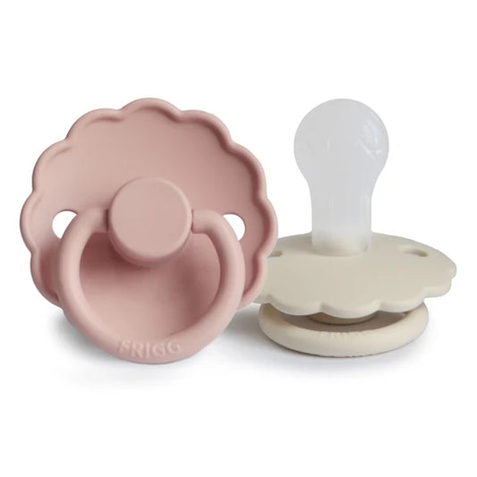 FRIGG Pacifiers 2pk Cream/Blush Daisy SILICONE