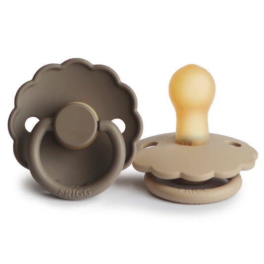 FRIGG Pacifiers 2pk Portobello/Croissant Daisy LATEX